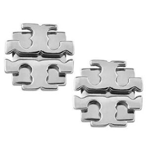 New Tory Burch silver logo stud earrings